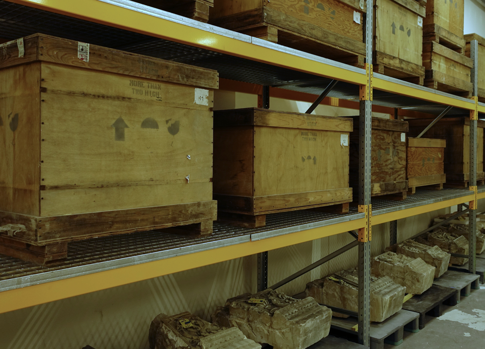 Caisses de transport de la cheminée